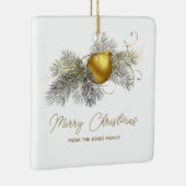 Elegant gouden Kerstfeest Keramisch Ornament (Rechts)