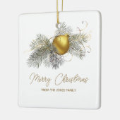 Elegant gouden Kerstfeest Keramisch Ornament (Links)
