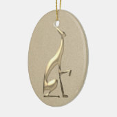 Elegant Gouden Kerstmis Keramisch Ornament (Links)