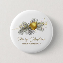 Elegant gouden Kerstmis Ornament Party Ronde Button 5,7 Cm