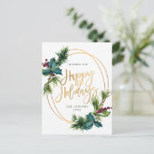 Elegant Gouden Kerstmis Pine Cones Vakantie Groet Briefkaart (Staand voorkant)