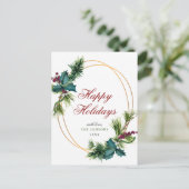 Elegant Gouden Kerstmis Pine Cones Vakantie Groet Briefkaart (Staand voorkant)