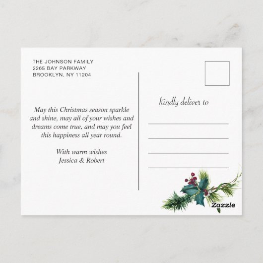 Elegant Gouden Kerstmis Pine Cones Vakantie Groet Briefkaart (Achterkant)