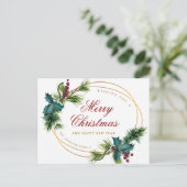 Elegant Gouden Kerstmis Pine Cones Vakantie Groet Briefkaart (Staand voorkant)