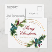 Elegant Gouden Kerstmis Pine Cones Vakantie Groet Briefkaart (Voorkant / Achterkant)