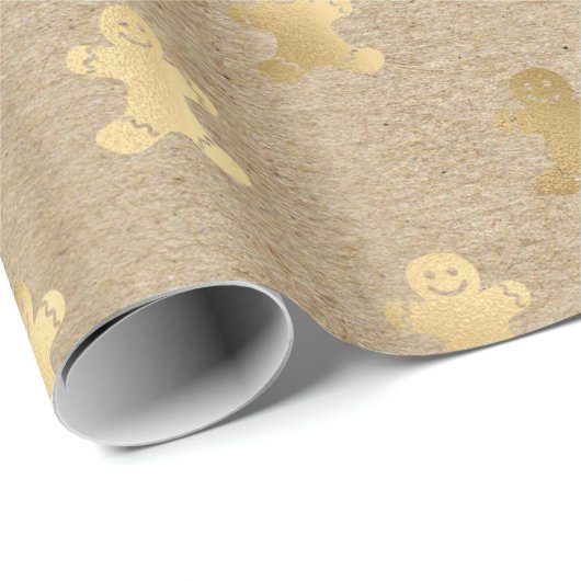 Elegant gouden kerstontbijtpatroon cadeaupapier (Rol Hoek)