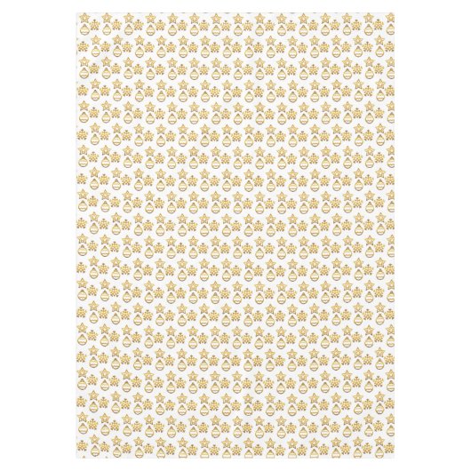 Elegant gouden kerstpatronen op wit tafelkleed (Voorkant)
