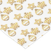 Elegant gouden kerstpatronen op wit tafelkleed (Gekanteld)