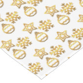 Elegant gouden kerstpatroon op wit tafelkleed (Gekanteld)
