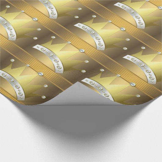Elegant gouden kleine prins Baby shower geschenkve Cadeaupapier (Hoek)
