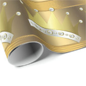 Elegant gouden kleine prins Baby shower geschenkve Cadeaupapier (Rol Hoek)