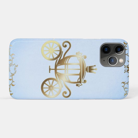 Elegant Gouden Koets Blauw Storybook Prinses Case-Mate iPhone Case (Achterkant (horizontaal))