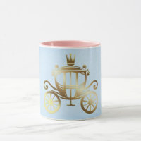 Elegant Gouden Koets Blauw Storybook Prinses