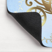 Elegant Gouden Koets Blauw Storybook Prinses Muismat (Hoek)