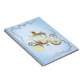 Elegant Gouden Koets Blauw Storybook Prinses Notitieboek (Rechterzijde)