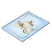 Elegant Gouden Koets Blauw Storybook Prinses Notitieboek (Linkerzijde)