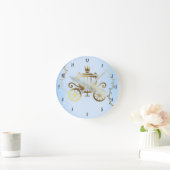 Elegant Gouden Koets Blauw Storybook Prinses Ronde Klok (Huis)