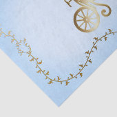 Elegant Gouden Koets Blauw Storybook Royal Tissuepapier (Detail)