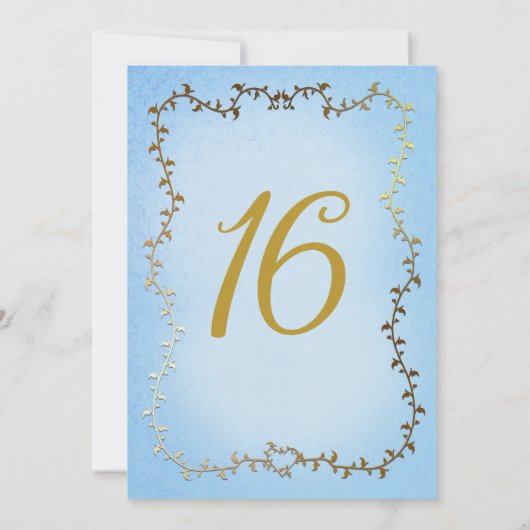 Elegant Gouden Koets Blauw Storybook Sweet 16 Kaart (Achterkant)