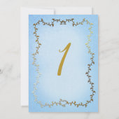 Elegant Gouden Koets Blauw Verhalenboek 1e Verjaar Kaart (Achterkant)