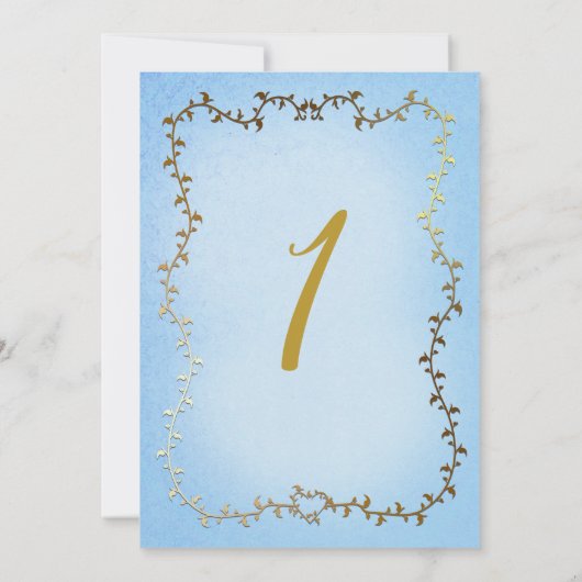 Elegant Gouden Koets Blauw Verhalenboek 1e Verjaar Kaart (Achterkant)