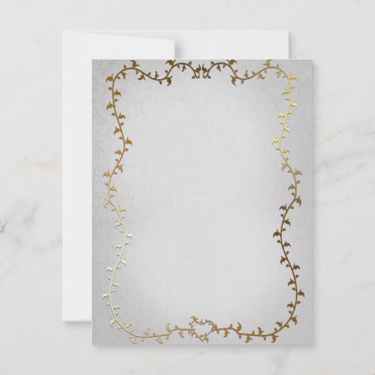 Elegant Gouden Koets Wit Storybook Bruiloft RSVP Kaart (Achterkant)