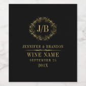 Elegant gouden krans Lijst Wijn Etiket (Enkel label)