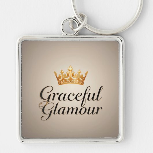 Elegant Gouden Kroon Embleem Sleutelhanger (Voorkant)