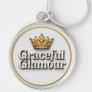 Elegant Gouden Kroon Embleem Sleutelhanger