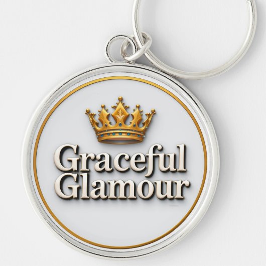 Elegant Gouden Kroon Embleem Sleutelhanger (Voorkant)