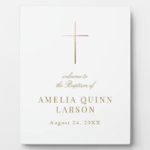 Elegant Gouden Kruis Doop Welkom