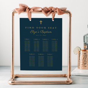 Elegant Gouden Kruis Dopen Zitkaart Poster