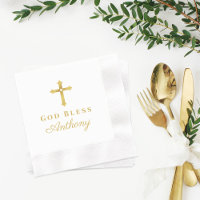 Elegant Gouden Kruis God Zegen Baby Doop