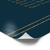 Elegant Gouden Kruis Religieuze Doop Zitkaart Perfect Poster (Hoek)