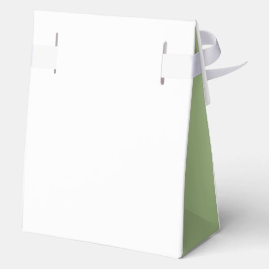 Elegant Gouden Kruis Waterverf Groene Krans Doop Bedankdoosjes (Achterkant)