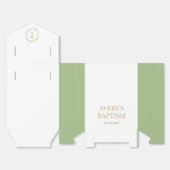 Elegant Gouden Kruis Waterverf Groene Krans Doop Bedankdoosjes (Ongevouwen)