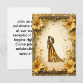 Elegant gouden kunstwerk van romantisch bruidspaar kaart (Voorkant / Achterkant)