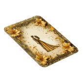 Elegant gouden kunstwerk van romantisch bruidspaar magneet (Rechterzijde)