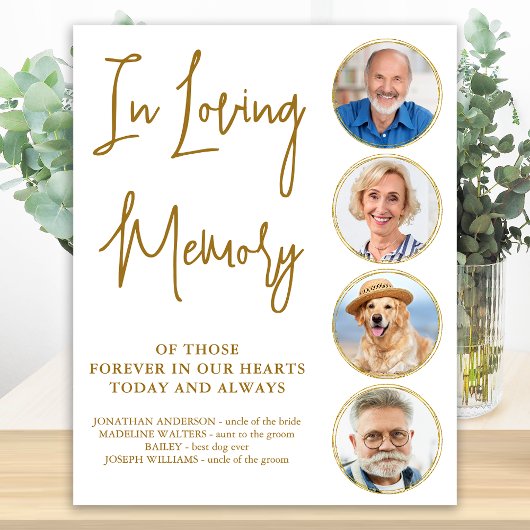 Elegant Gouden Liefdevolle Herinnering Foto Trouw Poster