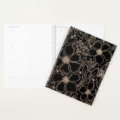 Elegant gouden lijnbloempatroon planner (Display)