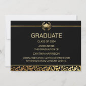 Elegant gouden Lijst Afstuderen Aankondiging (Voorkant)