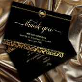 Elegant gouden Lijst Afstuderen dank u kaart
