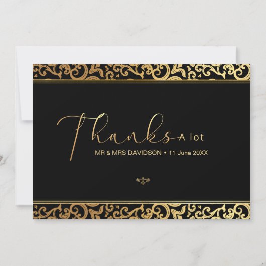 Elegant gouden Lijst bedankkaart Kaart (Voorkant)