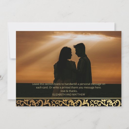 Elegant gouden Lijst bedankkaart Kaart (Achterkant)