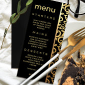 Elegant gouden Lijst bruiloft Menu Kaart