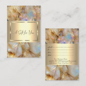 Elegant gouden Lijst, Confetti, kleurrijk marmer Kortingskaartje (Voorkant / Achterkant)