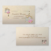 Elegant gouden Lijst, Confetti naaimachine Cat Visitekaartje (Voorkant / Achterkant)