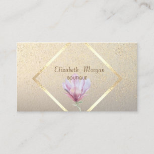 Elegant, Gouden Lijst, Confetti Waterverf Magnolia Visitekaartje