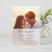 Elegant gouden lijst fotoverlofpartij kaart (Staand voorkant)