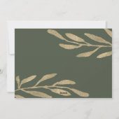 Elegant gouden Lijst met botanische bladeren Foto Feestdagenkaart (Achterkant)